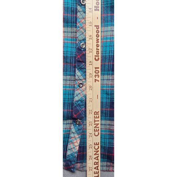 Natural Reflections Blue Plaid Flannel Womens Size XL Soft Lightweight - Picture 3 of 8